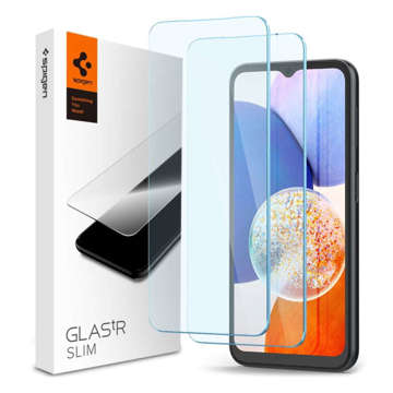 Spigen Glas.tR Slim 2-balenie tvrdeného skla pre Samsung Galaxy A14 5G Clear