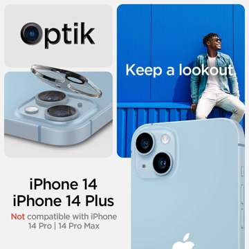 Spigen Optik.TR Camera Protector Tvrdené sklo na ostrovček fotoaparátu iPhone 14/14 Plus 2 ks číre