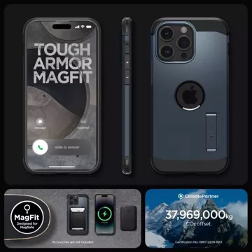 Spigen Tough Armor Mag or MagSafe Case pre iPhone 15 Pro Metal Slate