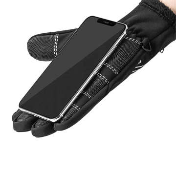 Športové cyklistické rukavice XL RockBros vetruodolné cyklistické rukavice pre telefón S091-4BK-XL čierne