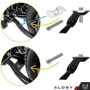 Stojan na bicykel nastaviteľná noha stojan na bicykel 24-29 cm centrálna hliníková Alogy čierna