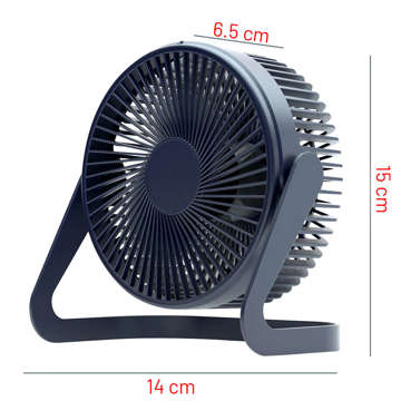 Tichý stolný ventilátor Alogy prenosný USB káblový stolný ventilátor Námornícka modrá