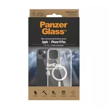 Tvrdé puzdro Etui PanzerGlass na iPhone 14 Plus 6,7" MagSafe Antibakteriálne vojenské priehľadné 0411