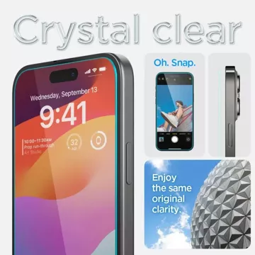Tvrdené sklo Spigen Glas.tR "EZ Fit" pre iPhone 15 Clear
