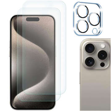 Tvrdené sklo Supreme Set pre Apple iPhone 15 Pro Clear