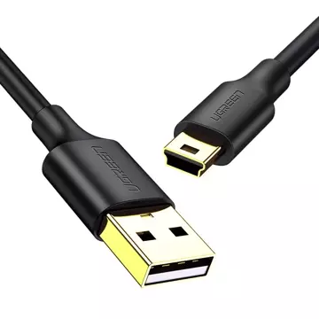 UGREEN 5-kolíkový pozlátený USB – mini USB kábel 0,5 m čierny (US132)