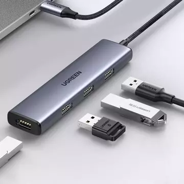 UGREEN HUB USB Typ C – 4x USB 3.2 Gen 1 strieborný (CM473 20841)