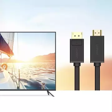 UGREEN Jednosmerný kábel DisplayPort na HDMI 4K 30 Hz 32 AWG 2 m čierny (DP101 10202)