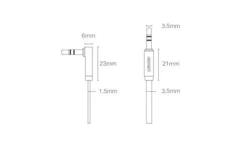 UGREEN kábel plochý AUX audio kábel 3,5 mm mini jack 0,5 m čierny (AV119 10596)