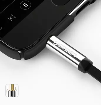 UGREEN kábel plochý AUX audio kábel 3,5 mm mini jack 0,5 m čierny (AV119 10596)