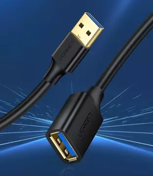 UGREEN kábel predlžovací kábel USB 3.0 (samica) - USB 3.0 (samec) adaptér 1,5 m čierny (US129 30126)