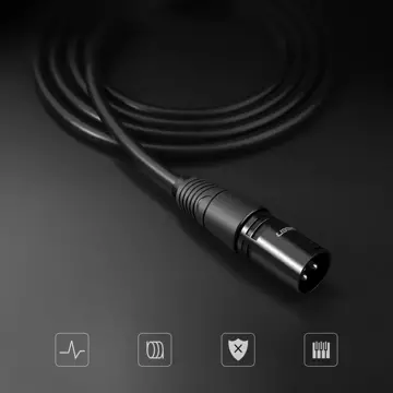 UGREEN predlžovací kábel audio kábel kábel mikrofónový XLR (samica) - XLR (samec) 2 m (AV130)