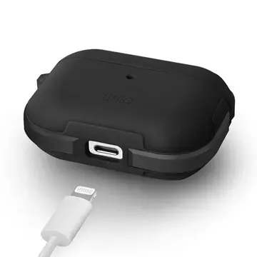 UNIQ Ochranné puzdro na slúchadlá Valencia Case pre Apple AirPods Pro čierne/polnočné čierne Antimikrobiálne