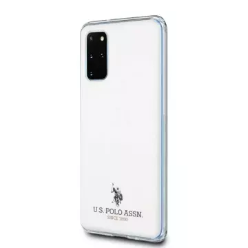 US Polo lesklé puzdro na telefón Samsung Galaxy S20 Plus bielo/biele