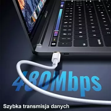 USAMS Kábel U63 USB-C na Lightning 2m 20W PD Fast Charge czarny