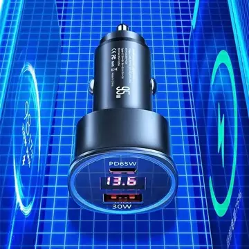 USAMS Nabíjačka do auta 1xUSB 1xUSB-C C26 95W (iba hlava) Fast Charge čierna/čierna CC146TC01 (US-CC146)