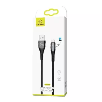 USAMS Opletený kábel U-Tone microUSB 1,2 m Vypnutie 2A Rýchle nabíjanie čierny