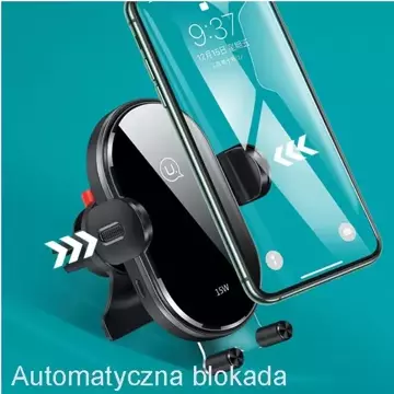 USAMS US-CD132 15W Automatický indukčný držiak telefónu do auta do vetracích otvorov. CD132ZJ01 čierno/čierna