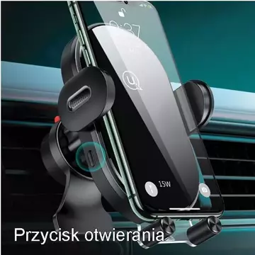 USAMS US-CD132 15W Automatický indukčný držiak telefónu do auta do vetracích otvorov. CD132ZJ01 čierno/čierna