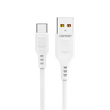 USB kábel do USB-C typu C Denmen D01T Fast Charge 2,4A 1m biely