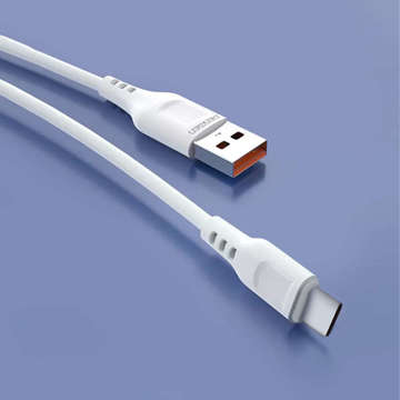 USB kábel do USB-C typu C Denmen D01T Fast Charge 2,4A 1m biely