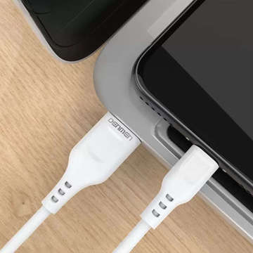 USB kábel do USB-C typu C Denmen D01T Fast Charge 2,4A 1m biely