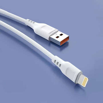 USB nástenná nabíjačka USB - Lightning kábel pre iPhone 1m rýchly 2,4A 12W Denmen White