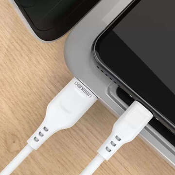 USB nástenná nabíjačka USB - Lightning kábel pre iPhone 1m rýchly 2,4A 12W Denmen White