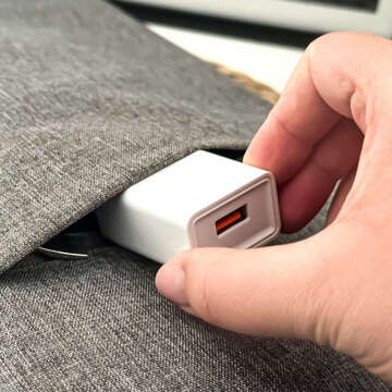 USB nástenná nabíjačka USB - Lightning kábel pre iPhone 1m rýchly 2,4A 12W Denmen White