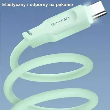 USMAS USB-C PD rýchlonabíjací kábel 1,2 m zelený