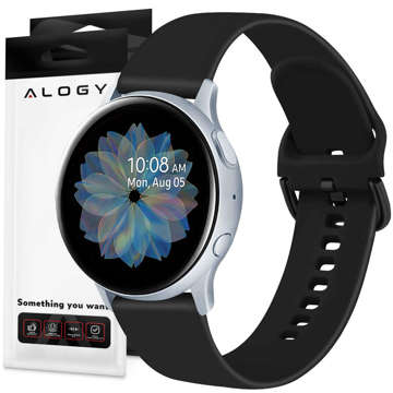 Univerzálny remienok Alogy s prackou pre 20 mm čierne inteligentné hodinky
