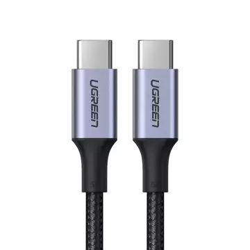 Uzelený kábel USB Typ C - USB Typ C 5 A 100 W Napájanie Rýchle nabíjanie 3.0 FCP 480 Mb/s 2 m sivý (70429 US316)