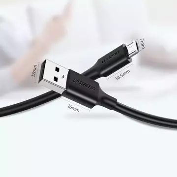 Uzelený kábel USB – micro USB 2.4 A 480 Mb/s 1,5 m čierny (US289 60137)