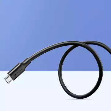 Uzelený kábel USB – micro USB 2.4 A 480 Mb/s 1,5 m čierny (US289 60137)