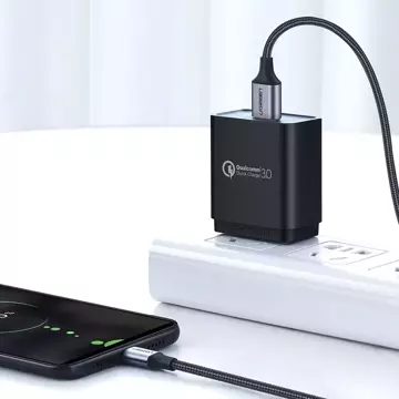 Uzelený kábel USB - micro USB 2m sivý (60148)