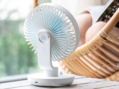 Ventilátor bezdrôtový ventilátor s 3000 mAh batériou Alogy Ballet na stôl USB White