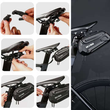 Wildman Bicycle Saddle Bag XT7 Pouch taška na bicykel držiak na sedadlo na bicykel 1,2l Čierna