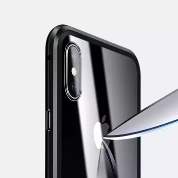 Wozinsky Full Magnetic Case 360 ​​​​Magnetické puzdro Predný a zadný kryt so vstavaným sklom iPhone 12 Pro Max čierny a priehľadný