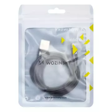 Wozinsky magnetický kábel USB / micro USB / USB typu C / Lightning 2,4A 1m s LED čiernym (WMC-01)