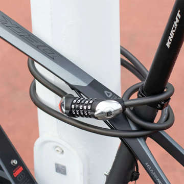 Zámok na bicykel zámok na bicykel s kódom RockBros RKS531-1BK so 180cm LED svetlom