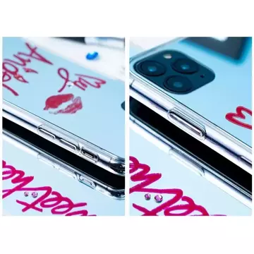 Zrkadlové puzdro Kingxbar Angel zdobené originálnymi kryštálmi Swarovski iPhone 11 Pro Max zrkadlovo transparentné