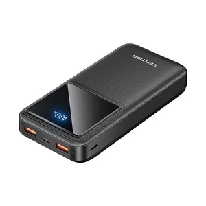 Зовнішній акумулятор Vention FHLB0 20000mAh, Micro-USB, USB-C, 2xUSB-A, 22.5 Вт (чорний)