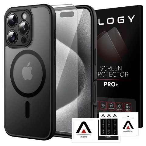 Чохол для Apple iPhone 16 Pro Max Alogy MagSafe Hybrid Matte Case Matte Cover with Lens Protection Black