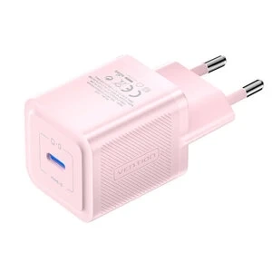 Зарядний пристрій Vention FEPP0-EU USB-C GaN 20 Вт рожевого кольору