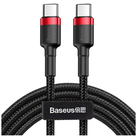 Baseus Kabel Cafule 2x USB-C QC 3A 2m PD червоний чорний