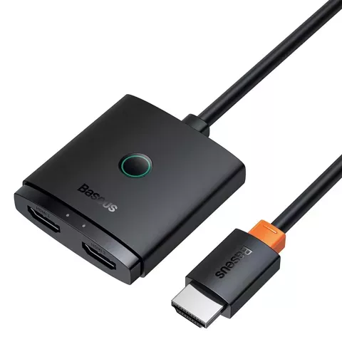 Двонаправлений HDMI-адаптер 2в1 4K 60 Гц із вбудованим 1-метровим кабелем Baseus AirJoy - чорний