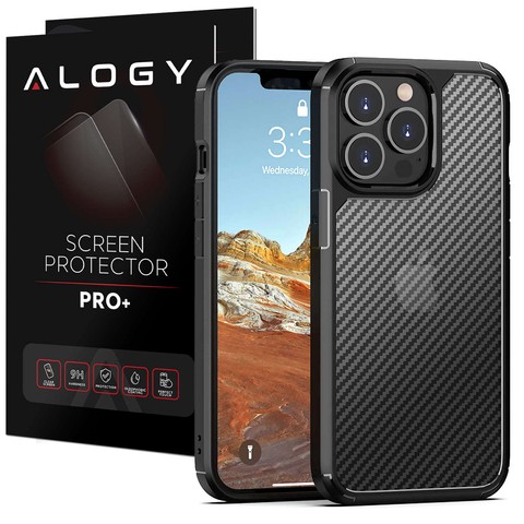 Захисний чохол для телефону Alogy Techsuit CarbonFuse для Apple iPhone 14 Pro Black Glass