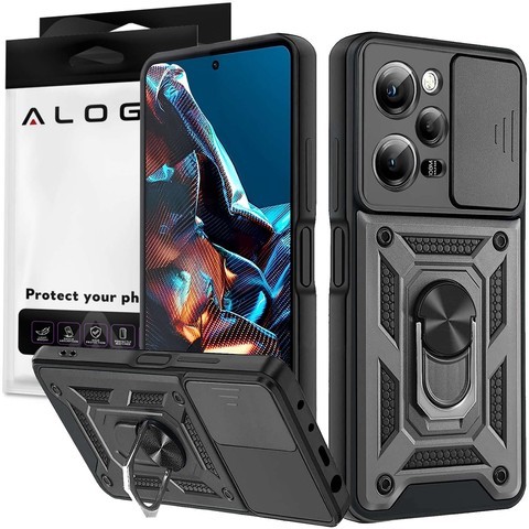 Захисний чохол Alogy Camshield Stand Ring Protective Case with Camera Cover для Xiaomi Poco X5 Pro 5G / Redmi Note 12 Pro 5G Black Glass