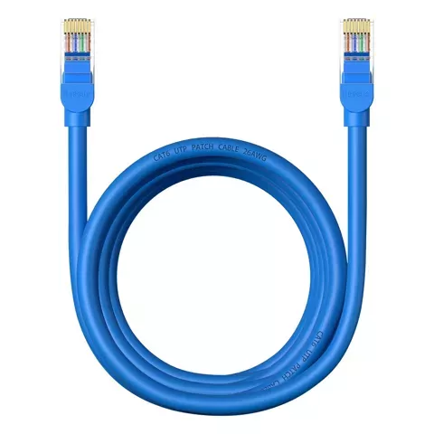 Кабель Baseus High Speed ​​​​Cat 6 RJ-45 1000Mb/s Ethernet 3м круглий - синій