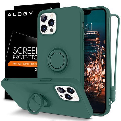 Силіконовий чохол Ring Ultra Slim Alogy для iPhone 12/12 Pro 6.1 Green Glass